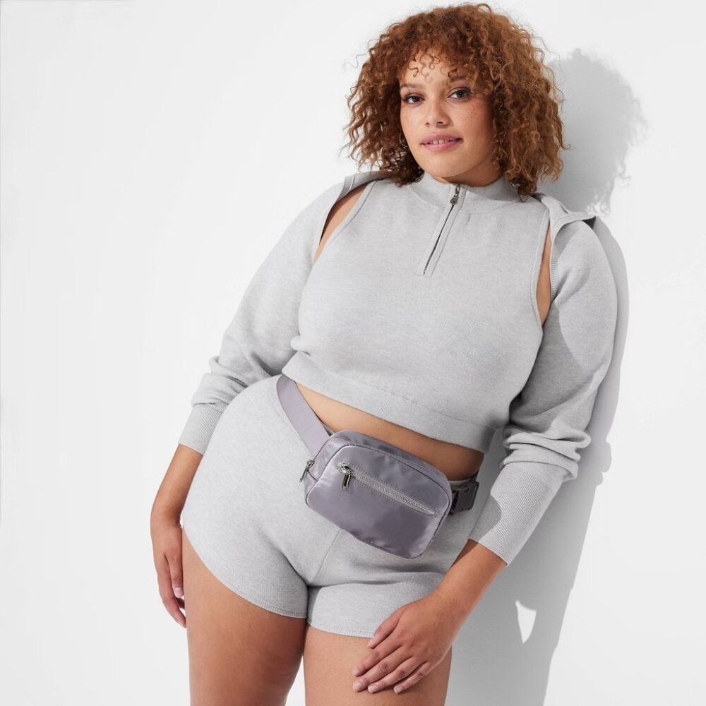 Wild Fable Womens Plus Size 2X Hooded Sweater Shrug Cardigan Heather Gray 1631
